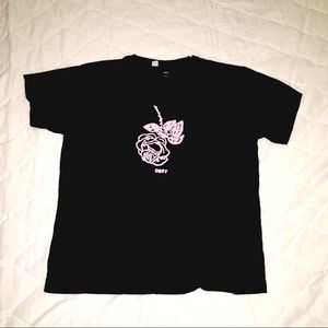 Pink and black rose obey women’s tee zumiez